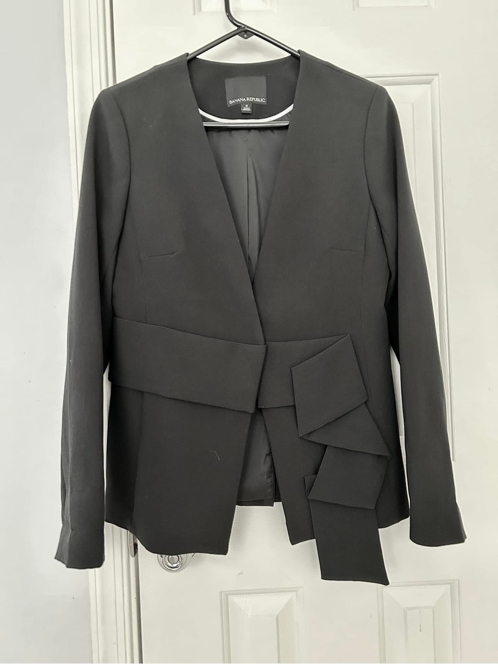 Classy Stylish Flattering Professional Blazer, Jacket with Elegant Draped Detail